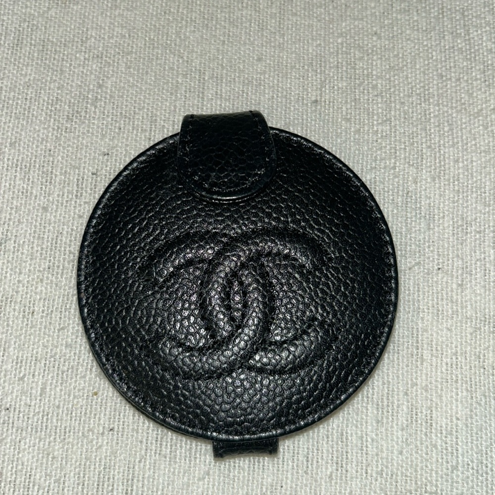 Chanel Black Caviar Skin Compact Mirror Small + certificate of authenticity